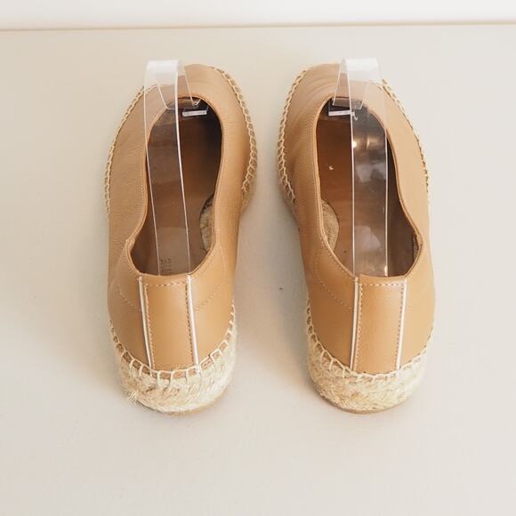 Everlane The Espadrille Leather Square Toe Slip Ons Tan Women's Size 8 - Picture 4 of 11
